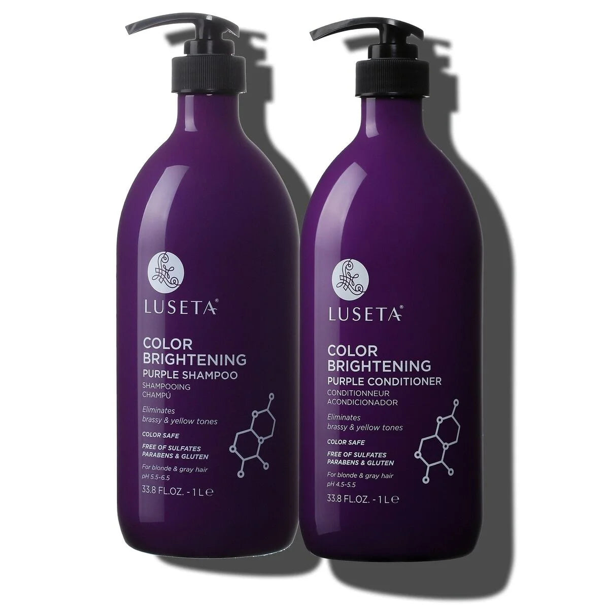 Luseta Duo Pack Box Color Brightening Purple Shampoo and Conditioner 33.8oz