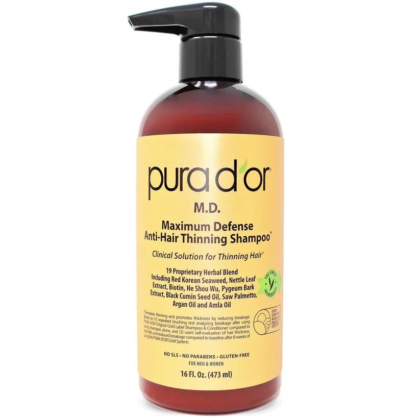 PURA D'OR Maximum Defense Anti-Hair Thinning Shampoo - The Curl Lounge