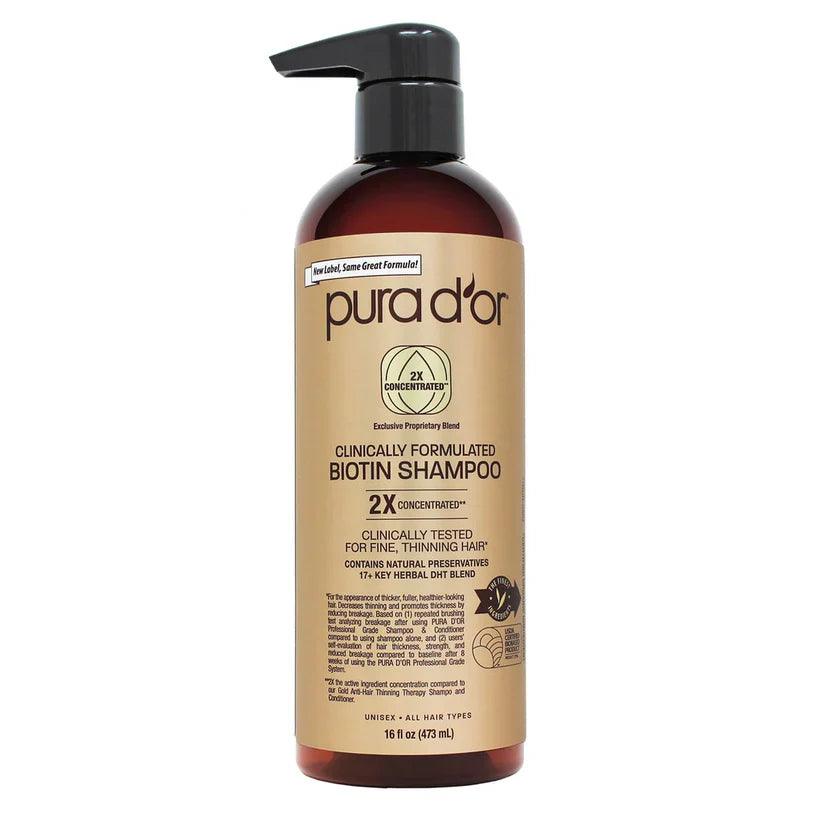 PURA D'OR Professional Grade Clinically Formulated Biotin Shampoo - The Curl Lounge