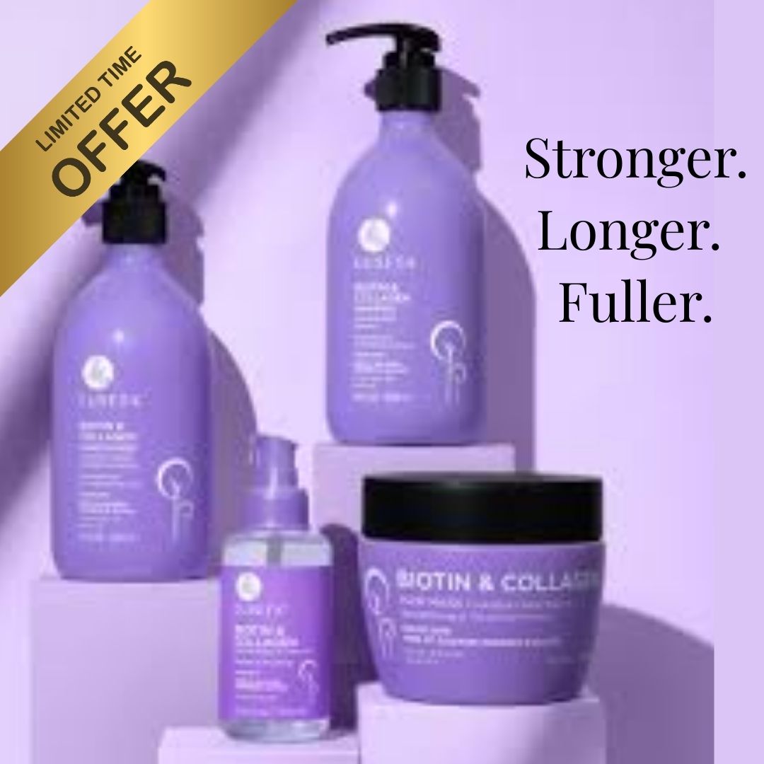 Luseta Salon Luxury Pro Biotin and Collagen Shampoo & Conditioner 33.8 oz and Mask 16.9 oz Serum 3.8oz Bundle