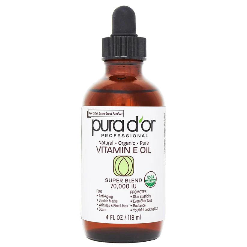 PURA D'OR 4 Oz ORGANIC Vitamin E Oil 4 oz - The Curl Lounge