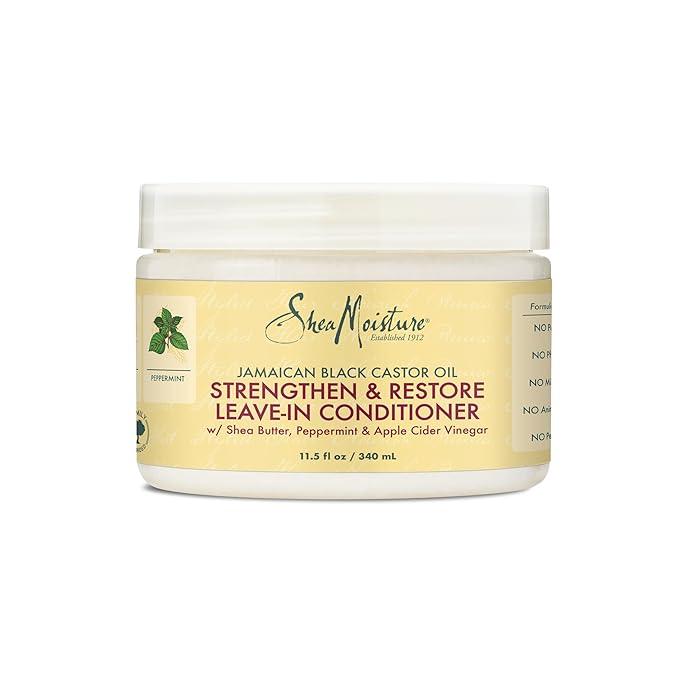 SheaMoisture 100% Pure Jamaican Black Castor Oil Leave In Conditioner For Damaged Hair and To Soften Detangle Hair 11.5oz - The Curl Lounge