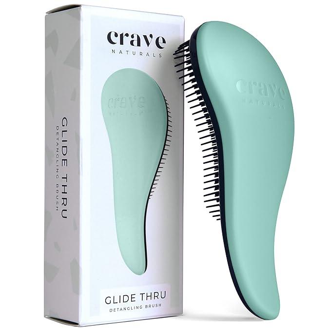 Crave Naturals Glide Thru Detangling Brush - Detangler Brush for Natural, Curly, Straight, Wet and Dry Hair for Adults and Kids - The Curl Lounge