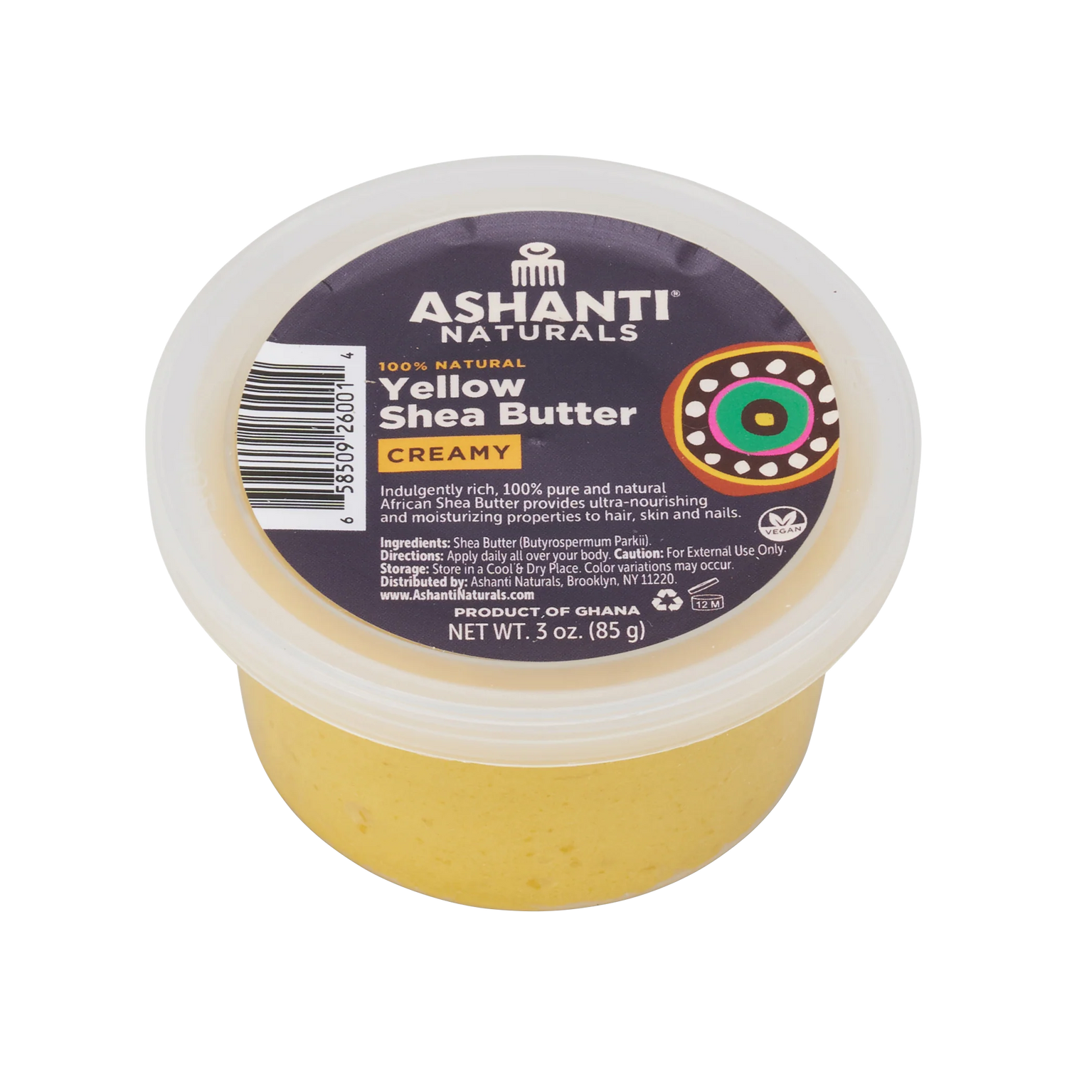 Pocket-Sized Unrefined 100% Pure African Soft & Creamy Yellow Shea Butter 3oz