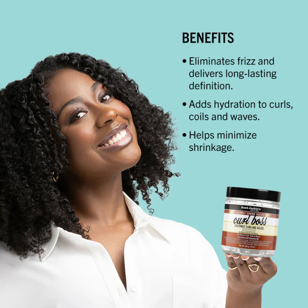 Aunt Jackie's Coconut Crème Recipes Curl Boss Coconut Curling Hair Gel 15oz