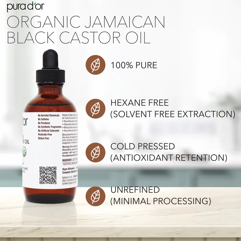 Purad'or Organic Jamaican Black Castor Oil 5.5oz
