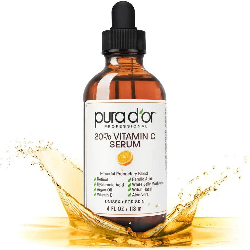 PURA D'OR 20% Vitamin C Serum 4 Oz - The Curl Lounge