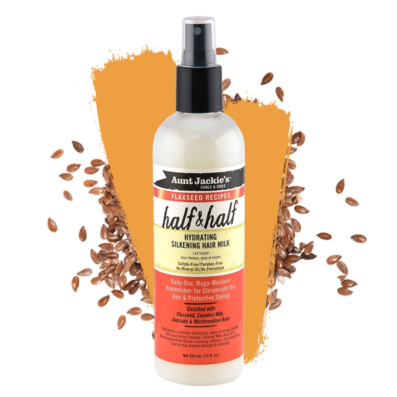 Aunt Jackie's Flaxseed Recipes Half & Half Hydrating Silkening Hair Milk Spray 12oz - The Curl Lounge