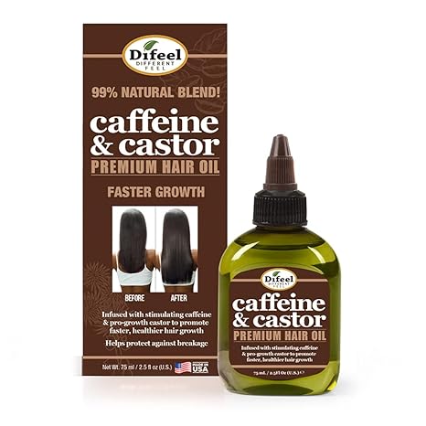 Difeel Caffeine & Castor Premium Hair Oil 2.5oz