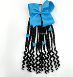 10 inch Kids Elastic Ponytail Box Braid Bow Butterfly Clips - The Curl Lounge