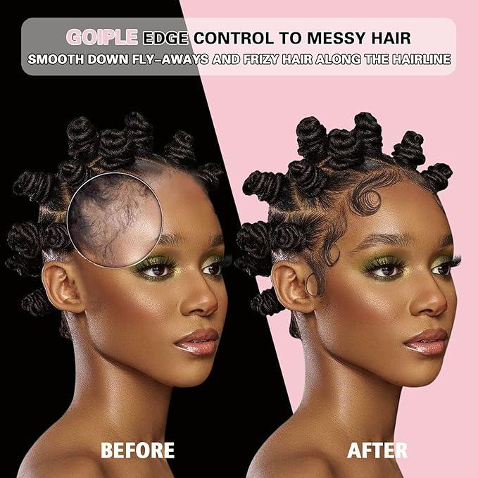 Goiple Edge Control Wax for Women Strong Hold Non-greasy Edge Smoother, Edge Wax Styling Tamer Edge Control for Black Hair No Flaking, White Residue, Shine and Smooth Strawberry Scent 4oz - The Curl Lounge