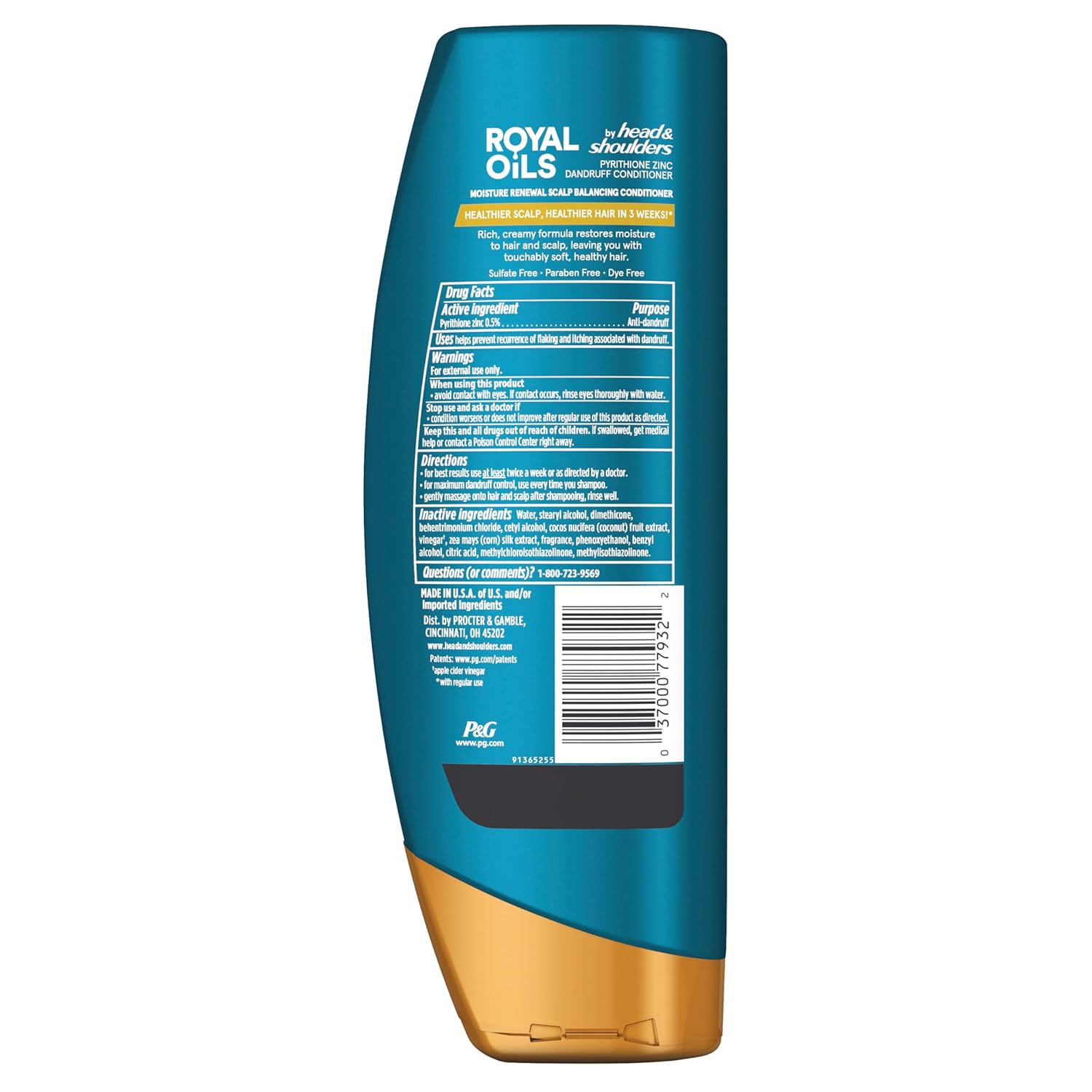 Head & Shoulders Moisture Renewal and Scalp Balancing Conditioner Coconut Oil and Apple Cider Vinegar 13.5oz