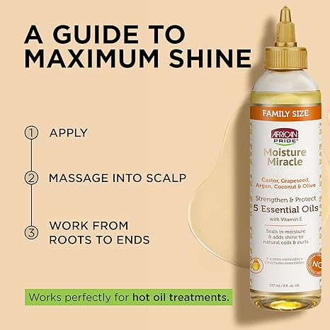 African Pride Moisture Miracle 5 Essential Hair Oil 8oz