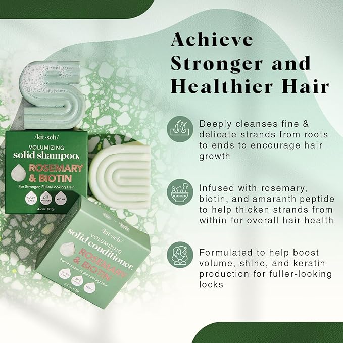 Kitsch Rosemary & Biotin Shampoo 3.2oz & Conditioner 2.7oz