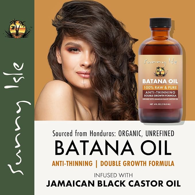 Sunny Isle Batana Oil Infused With Jamaican Black Castor Oil - 4 oz