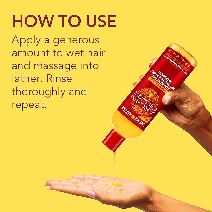Creme of Nature Argan Oil Shampoo, Moisture & Shine Shampoo, Sulfate Free Hair Care Formula, - The Curl Lounge
