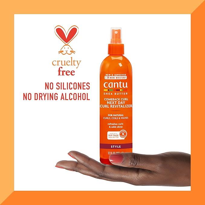 Cantu Comeback Curl Next Day Curl Revitalizer for Natural Hair with Pure Shea Butter, 12 fl oz - The Curl Lounge
