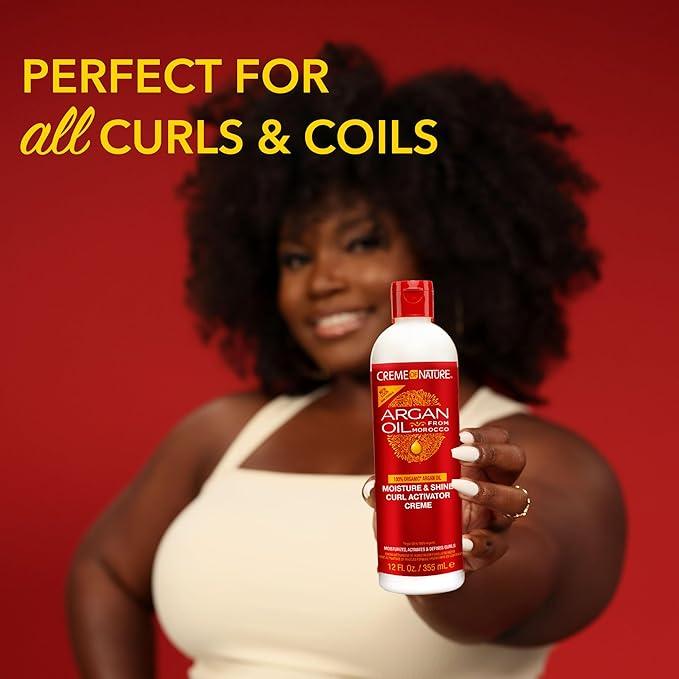 Creme of Nature, Argan Oil Moisture & Shine Curl Activator Crème, Argan Oil of Morocco, 12 Fl Oz - The Curl Lounge