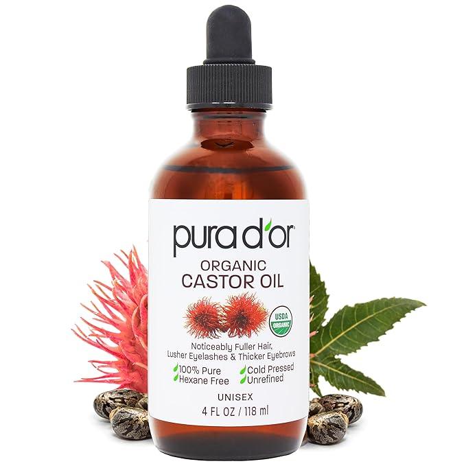 PURA D'OR 4 Oz ORGANIC Castor Oil - The Curl Lounge