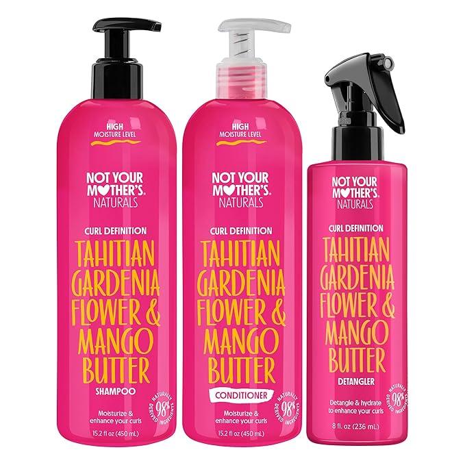 Not Your Mother's Naturals Moisturize & Enhance Curl Definition Shampoo, Conditioner, & Detangler (3-Pack) - Tahitian Gardenia Flower & Mango Butter - The Curl Lounge