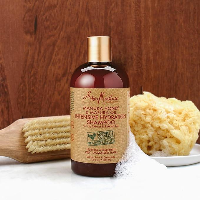 SheaMoisture Intensive Hydration Shampoo for Dry, Damaged Hair Manuka Honey and Mafura Oil Sulfate-Free 13 oz - The Curl Lounge