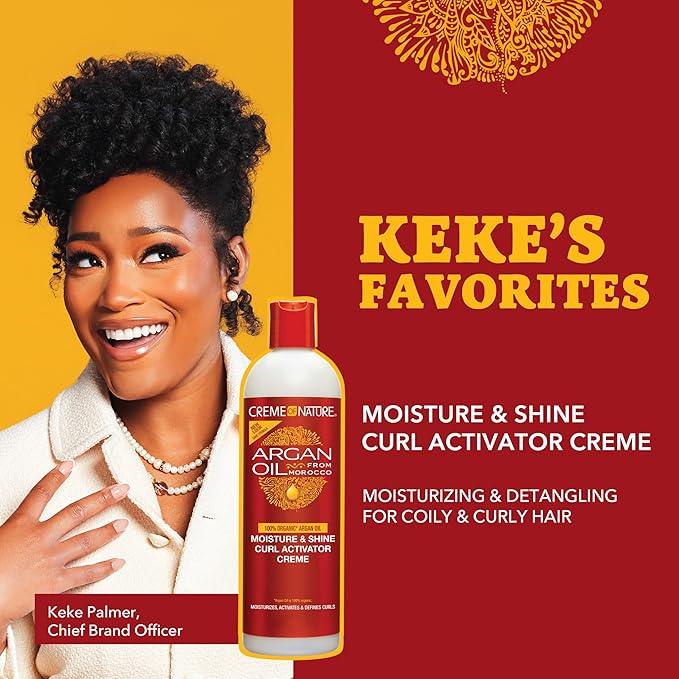 Creme of Nature, Argan Oil Moisture & Shine Curl Activator Crème, Argan Oil of Morocco, 12 Fl Oz - The Curl Lounge