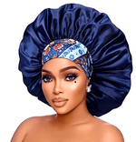 Large Wide Band African Print Sleep Cap Elastic Satin Hair Bonnets for Women - The Curl Lounge
