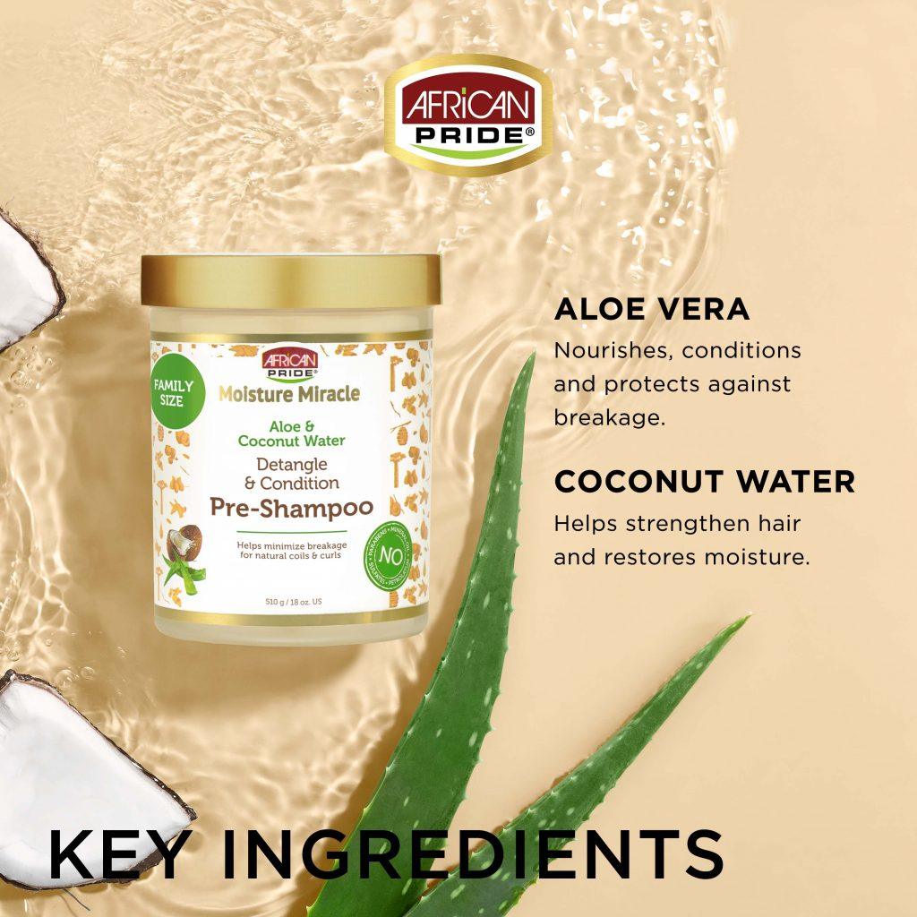 African Pride Moisture Miracle Aloe & Coconut Water Pre-Shampoo Detangler- 18 oz. - The Curl Lounge