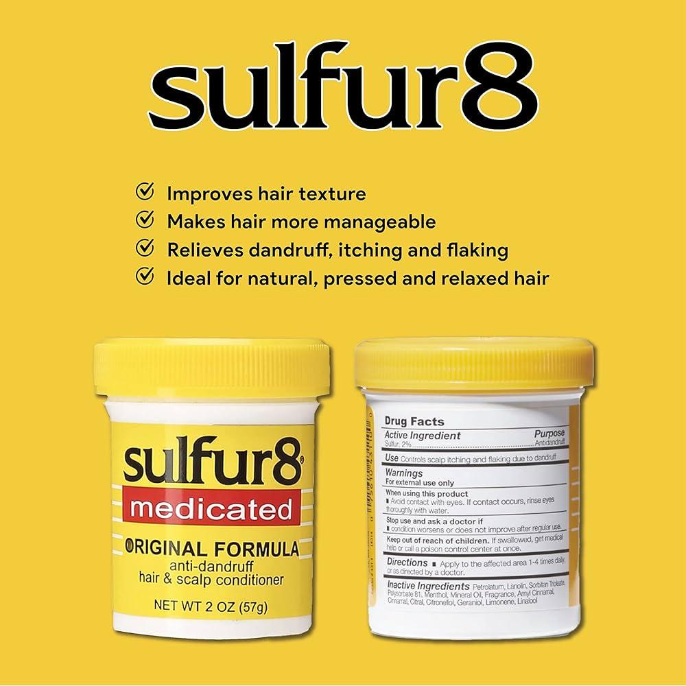 Sulfur 8 Medicated Regular Formula Anti-Dandruff Hair and Scalp Conditioner, 4oz - The Curl Lounge