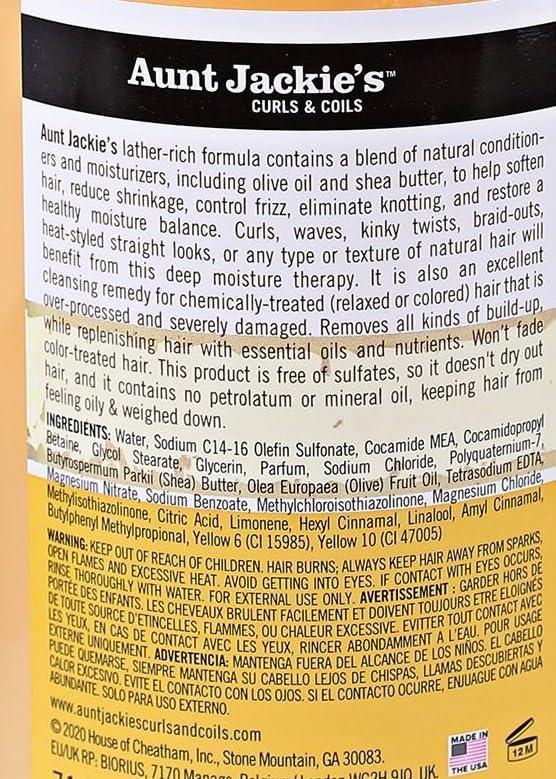 Aunt Jackie's Oh So Clean Deep Moisturizing and Softening Hair Shampoo 12oz - The Curl Lounge