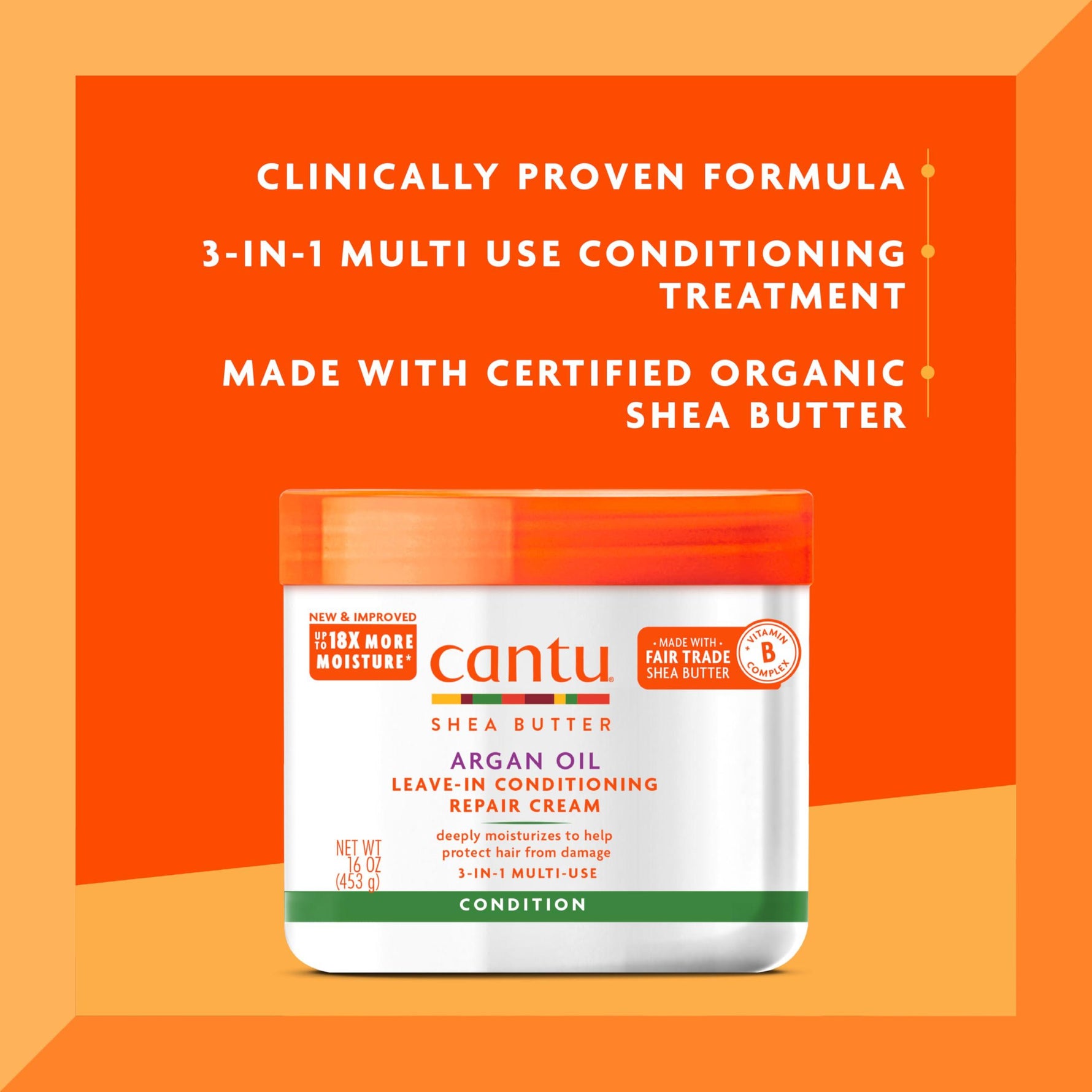 Cantu leave-in conditioning Repair Cream with Argan Oil 16oz - The Curl Lounge