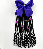10 inch Kids Elastic Ponytail Box Braid Bow Butterfly Clips - The Curl Lounge