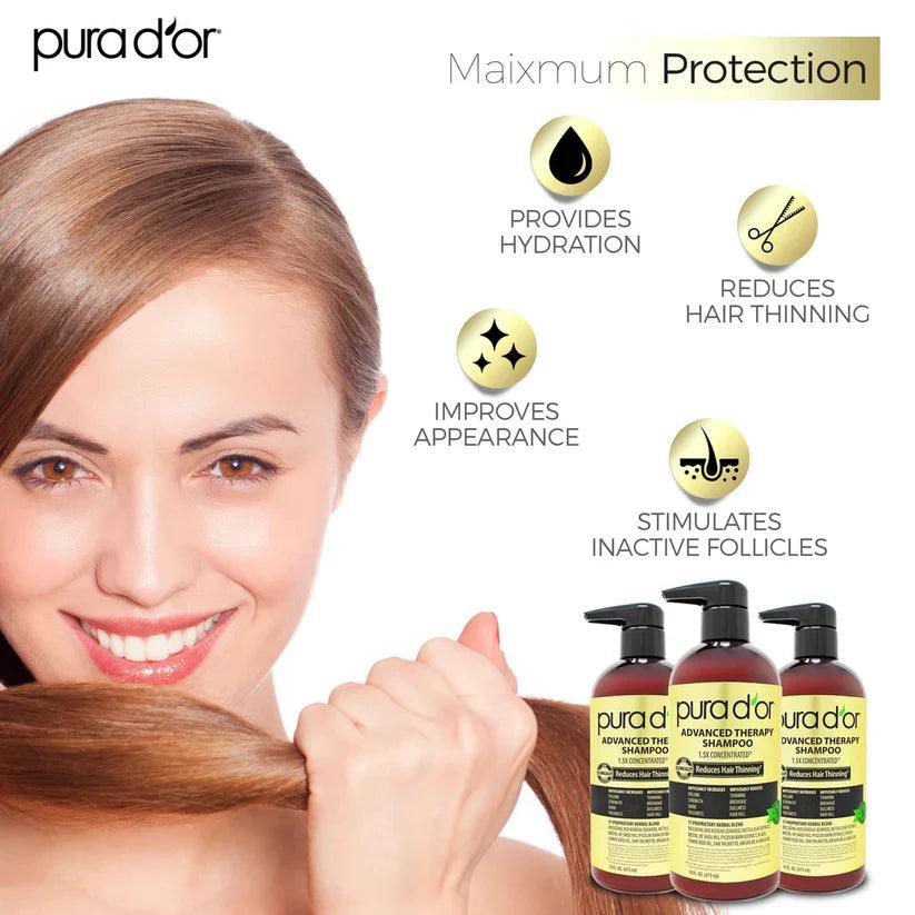 PURA D'OR Advanced Therapy Biotin Hair Shampoo - The Curl Lounge