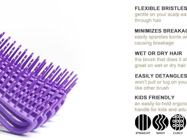 Detangling Hair Brush for Curly Kinky Straight Hair - The Curl Lounge