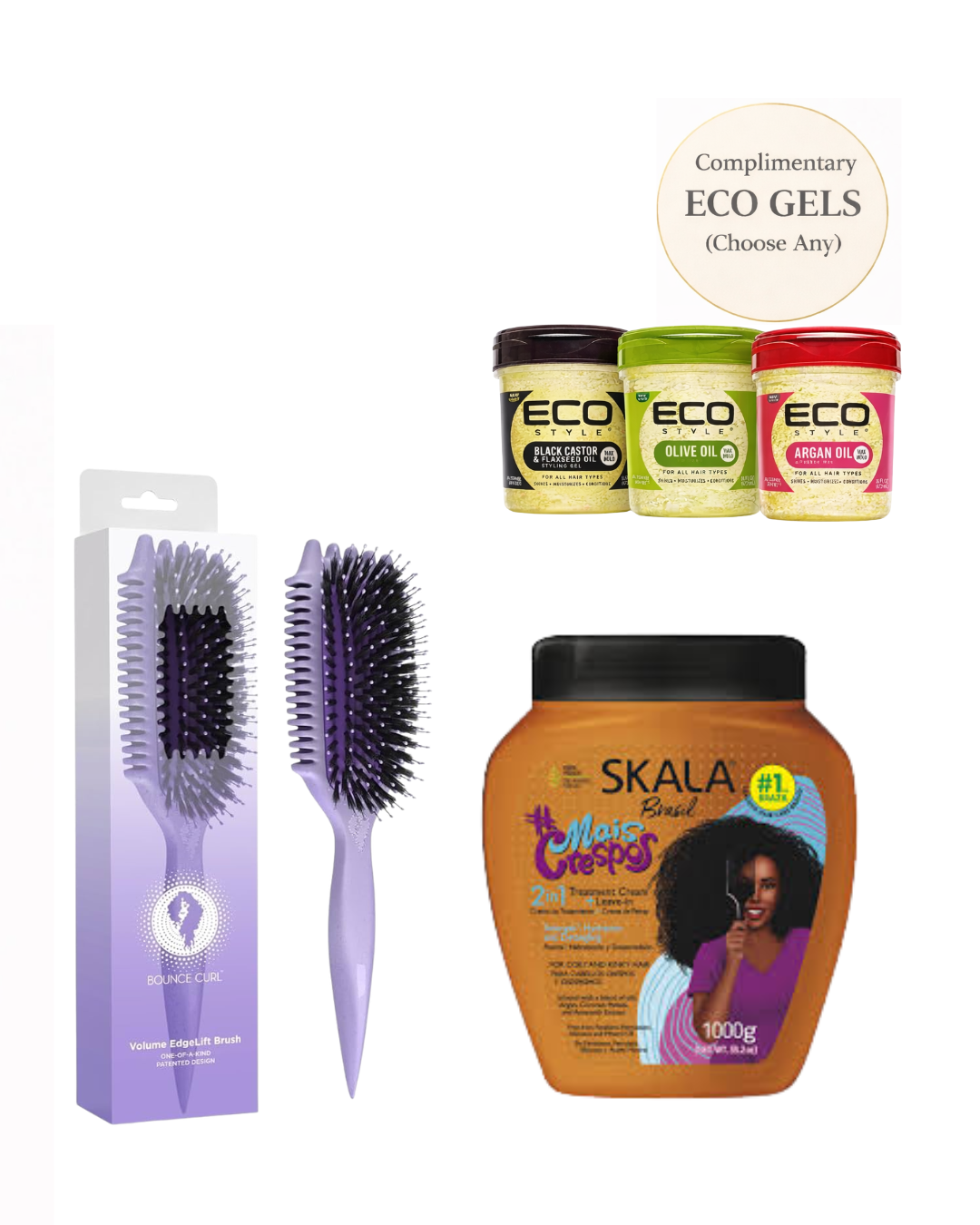 Bounce Curl Volume EdgeLift Brush Skala Mais Crespos Volume Bundle + A Complimentary Eco Styling Gel