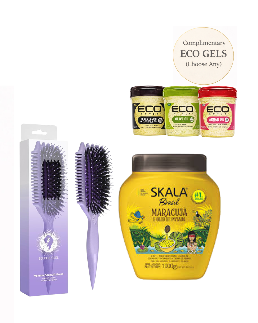 Bounce Curl Volume EdgeLift Brush Skala Maracujá Volume Bundle + A Complimentary Eco Styling Gel