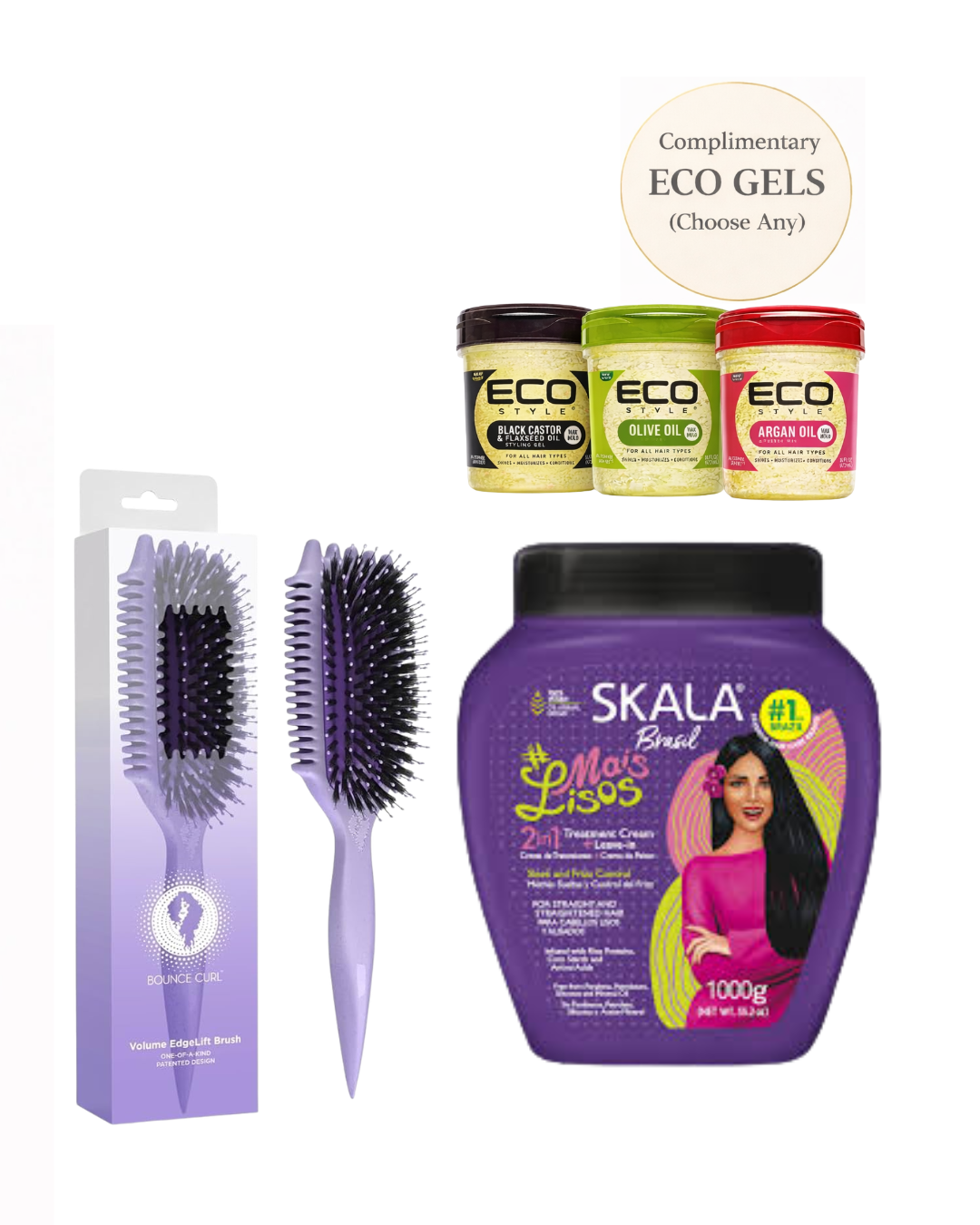 Bounce Curl Volume EdgeLift Brush Skala Mais Lisos Volume Bundle + A Complimentary Eco Styling Gel