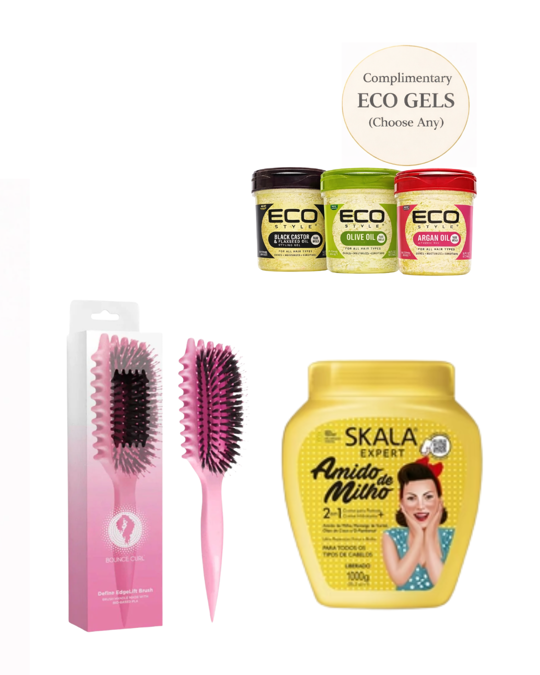 Bounce Curl Define EdgeLift Brush Skala Cornstarch Definition Bundle + A Complimentary Eco Styling Gel