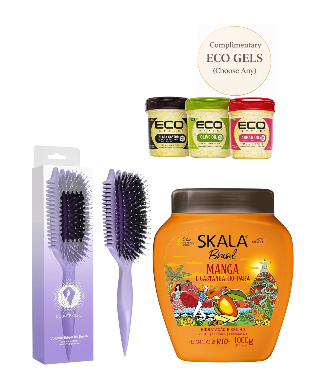 Bounce Curl Volume EdgeLift Brush Skala Manga Volume Bundle + A Complimentary Eco Styling Gel