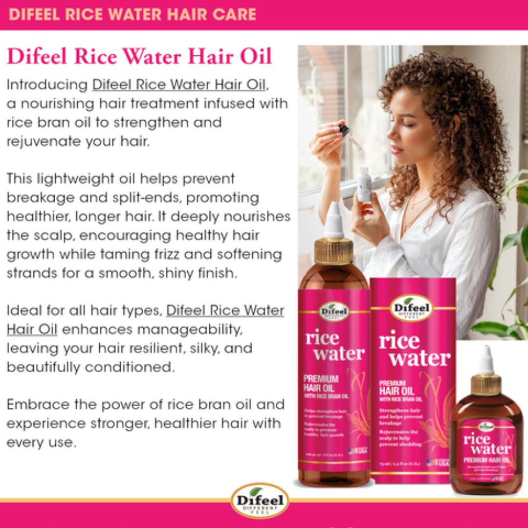 Difeel Rice Water Premium Hair Oil 2.5oz