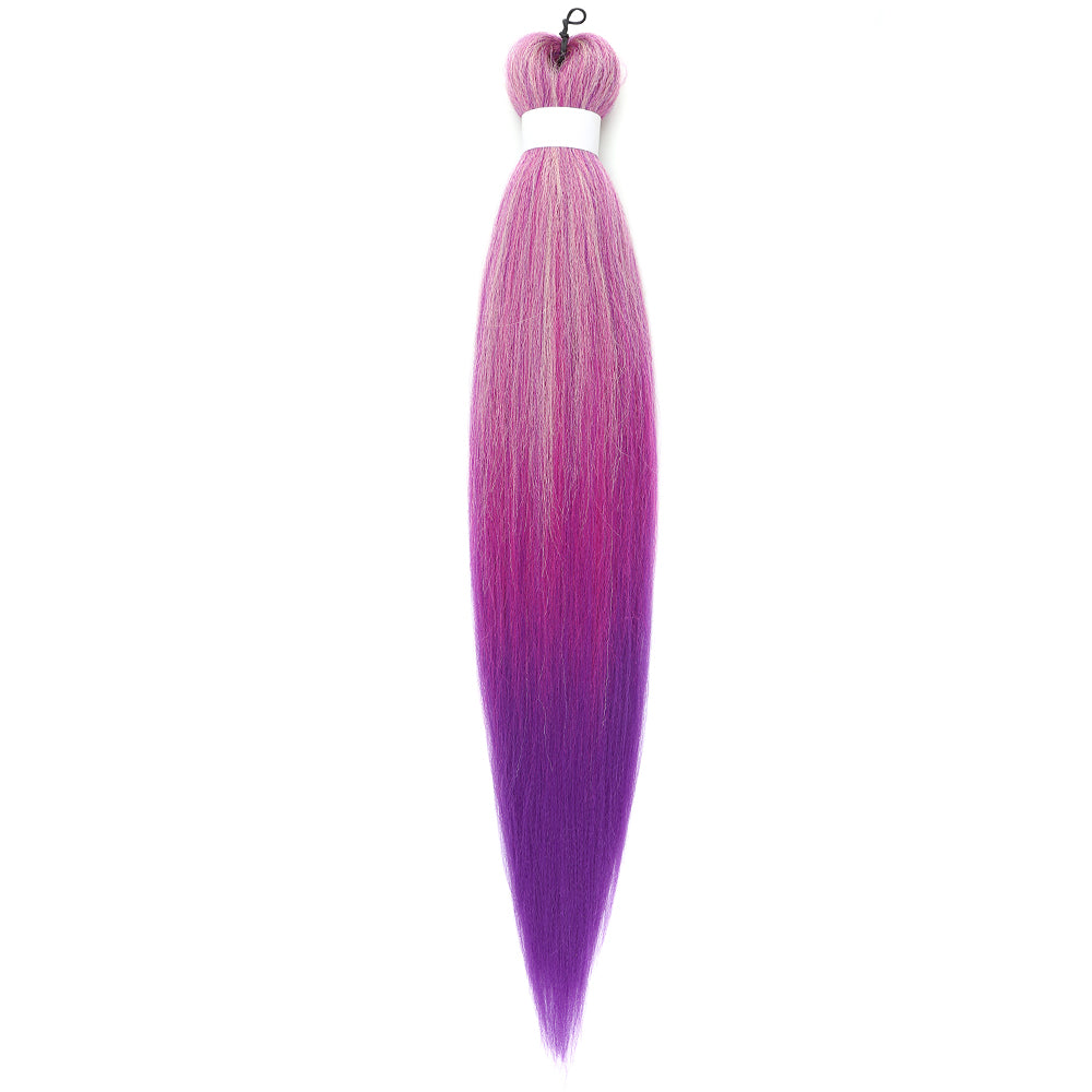 Pack of 4 Pre-Stretched Ombre Braiding Hair 26 Inch – Soft Yaki Texture, Hot Water Setting Synthetic Extensions
